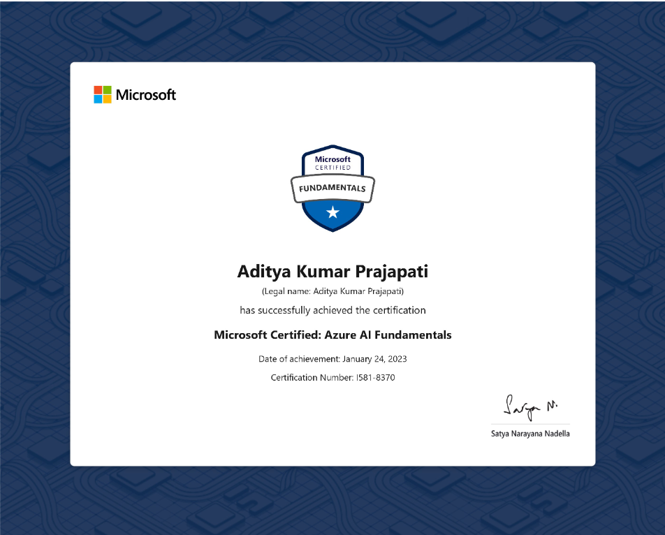 AI-900 certificate